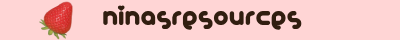 A strawberry on the left corner. In the middle says 'ninasresources'